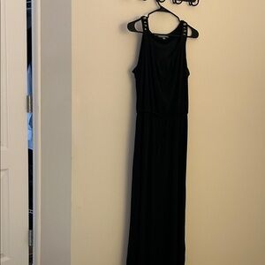 NY Collection Black Maxi Dress with Studded Straps